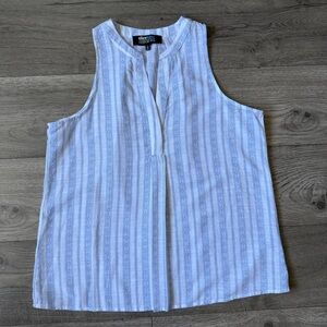 Alice Blue x Stitch Fix | Blue & White Geometric Stripe Tank - Size Small
